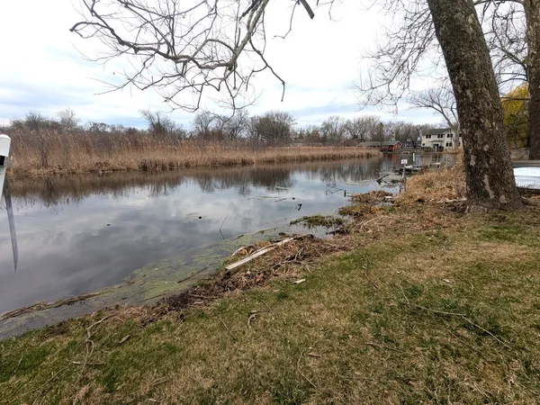 a view of lake with green space