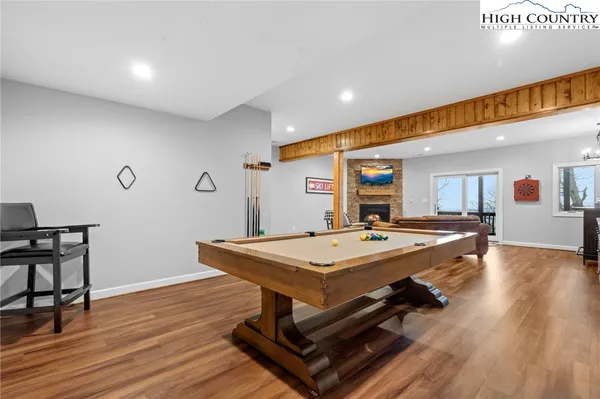 a view of balcony with furniture