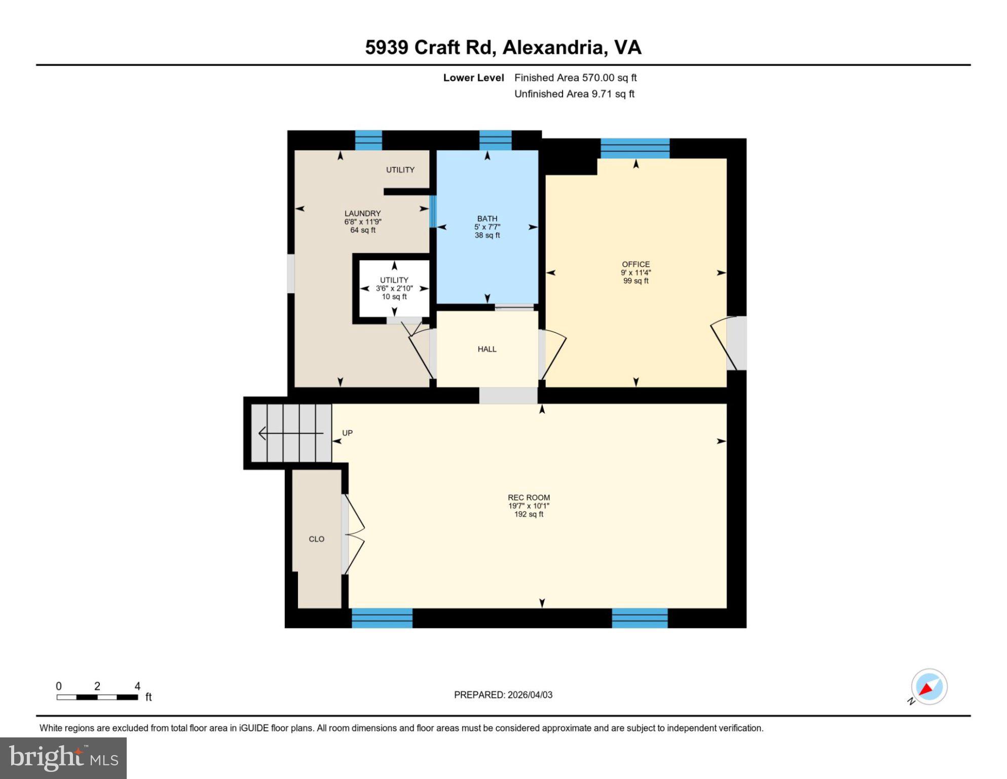 5939 Craft Alexandria, VA 22310 - Photo 45 of 54 Spacious lower level layout plan.