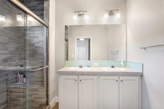 a bathroom with a shower