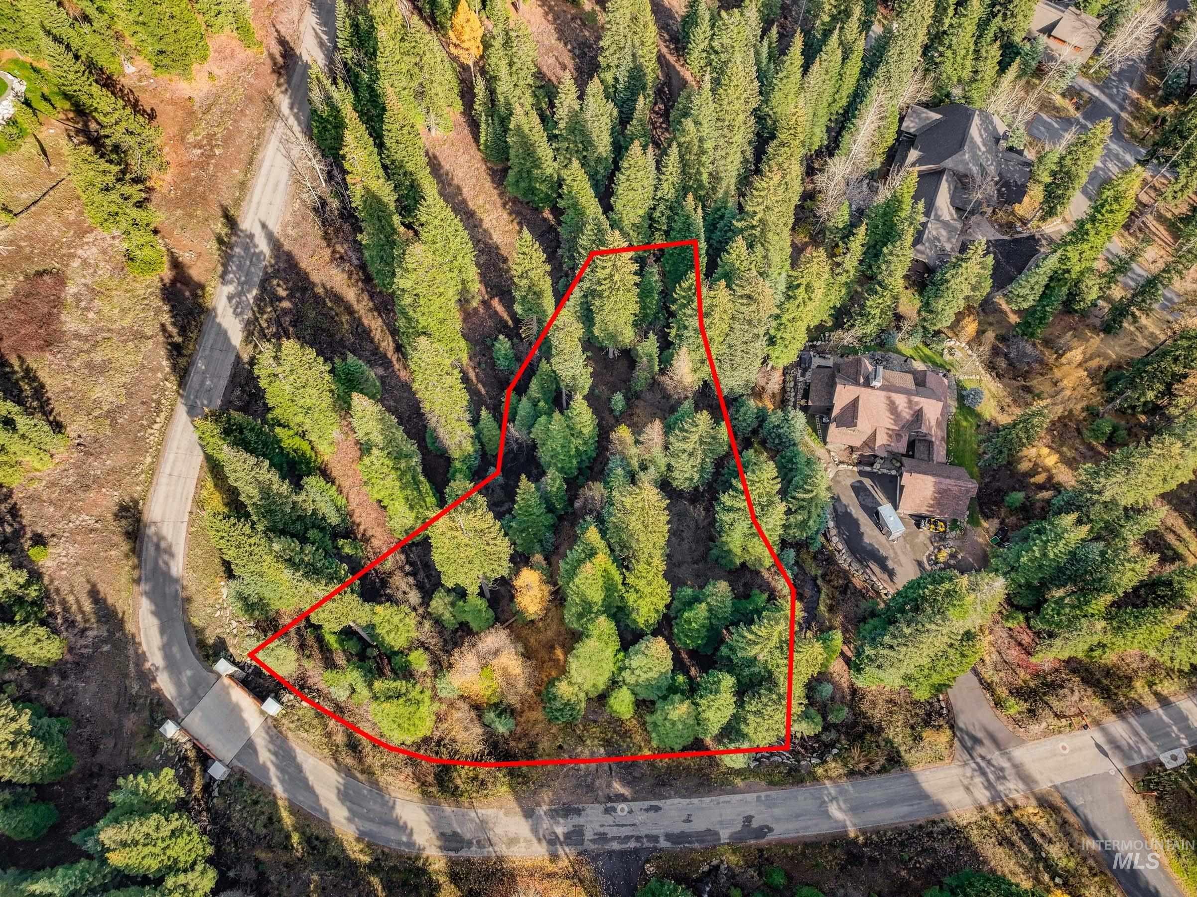 150 Pinnacle Court Cascade, ID 83611 - Photo 16 of 30 Aerial overview of property's location with property boundaries highlighted and a large body of water