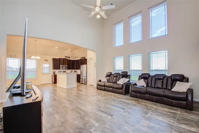a living room with furniture