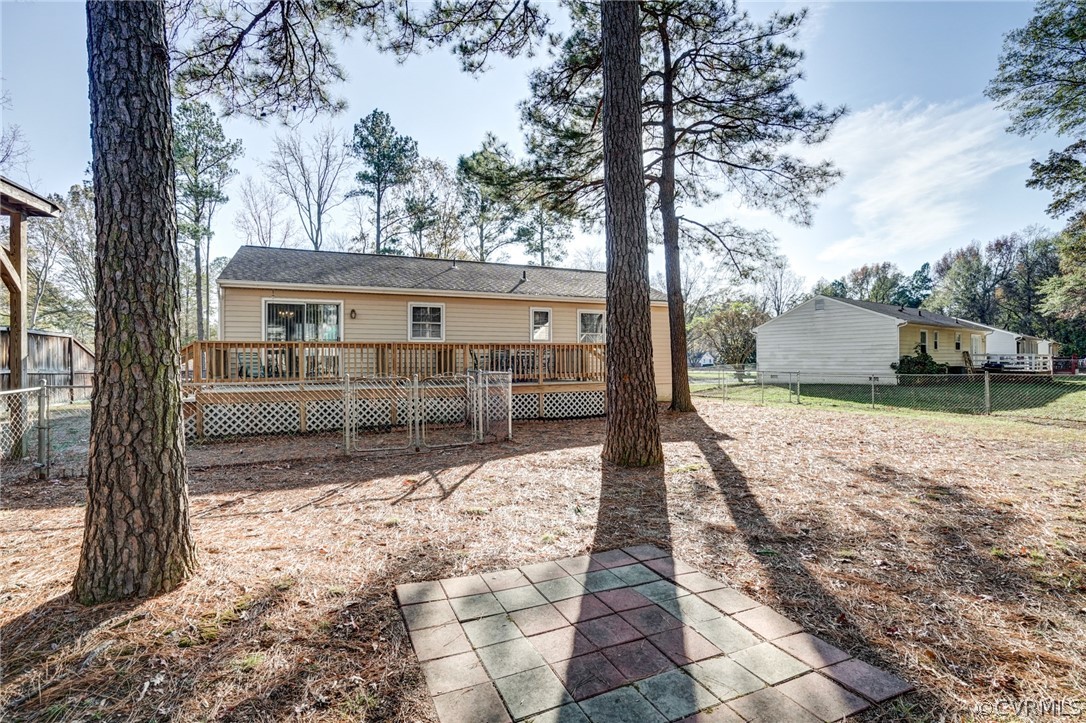 5506 Linda Road Sandston, VA 23150 - Photo 38 of 44 Huge Fenced Rear Yard - Bricked Area would be great for grill!