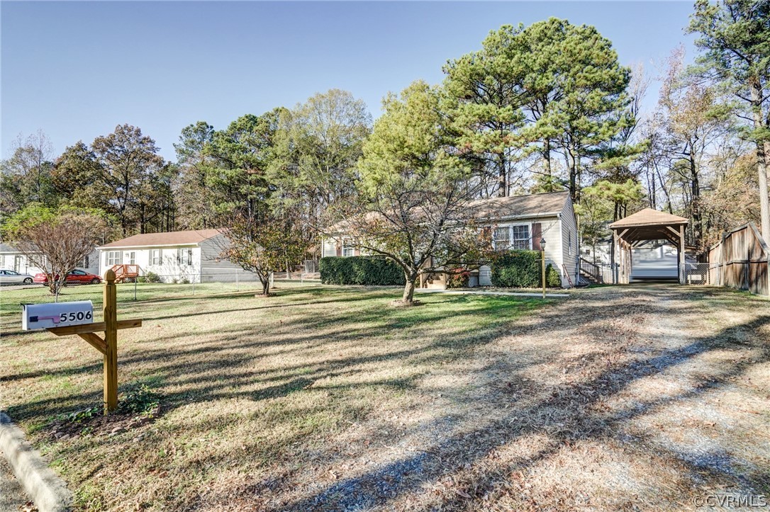 5506 Linda Road Sandston, VA 23150 - Photo 7 of 44 View of Side Yard & HUGE Carport in Rear Yard!
