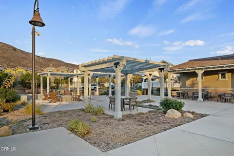 a view of a park with slide