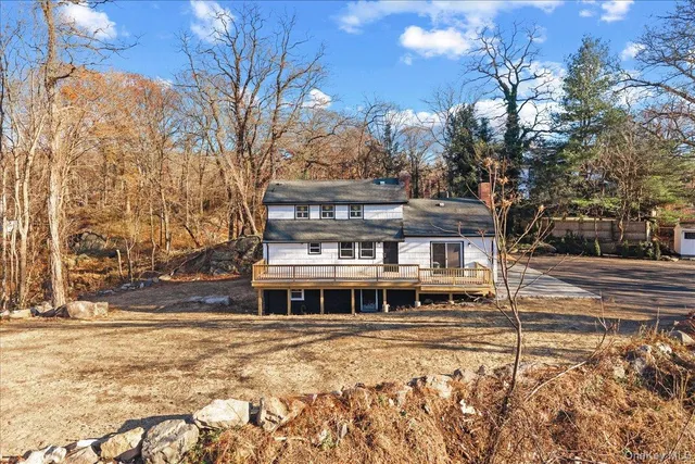 a view of a house with a large window