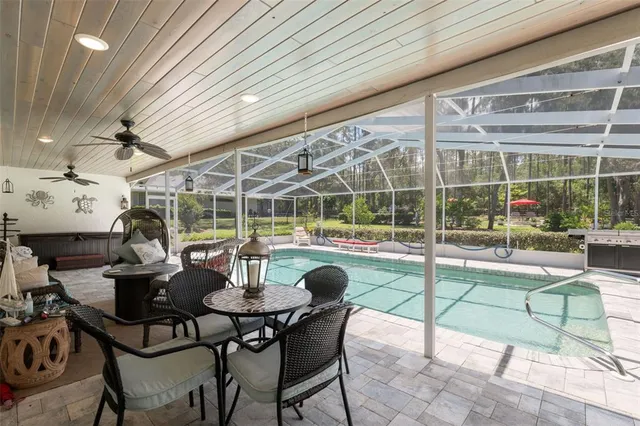 a view of a park with swings and slides