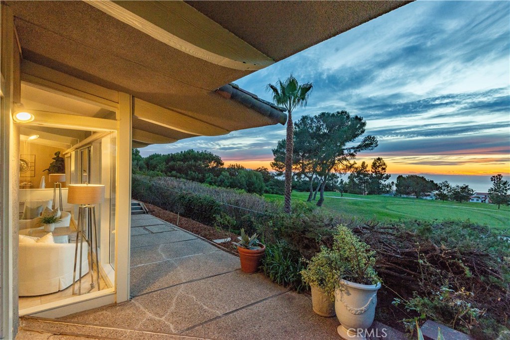 30175 Ave Tranquila Rancho Palos Verdes, CA 90275 - Photo 27 of 35 a view of a porch with furniture and garden