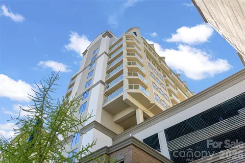 a city view with tall buildings