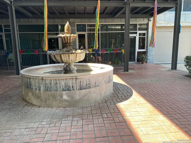 a view of fountain in the balcony