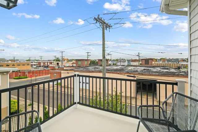a view of city from a balcony