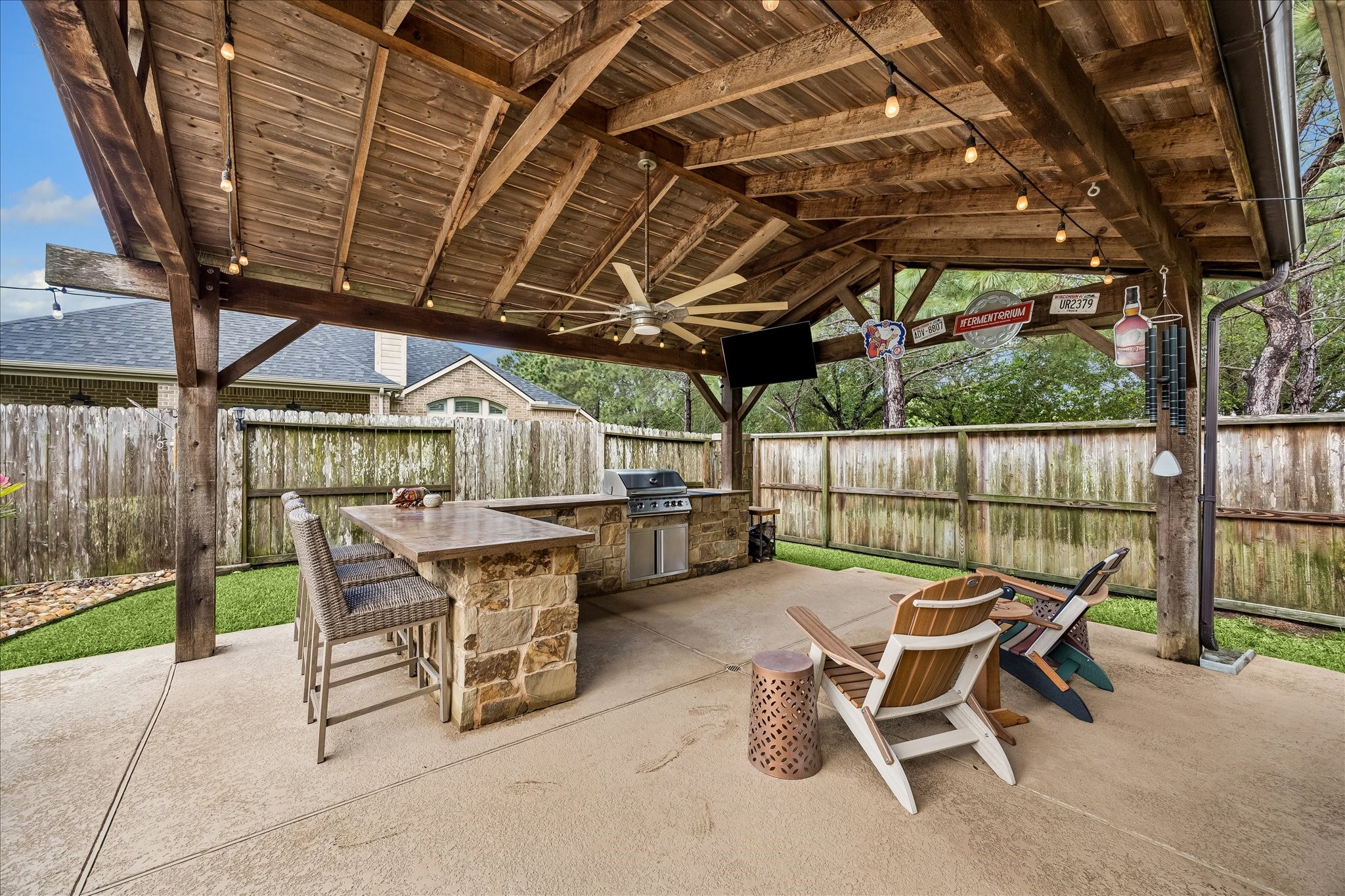28211 Rippling Brook Lane Fulshear, TX 77441 - Photo 2 of 45 PRIME CORNER LOT: Nestled next to green space with mature trees, this setting offers timeless curb appeal, added privacy, and a connected Cross Creek Ranch lifestyle.