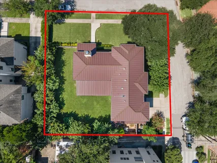 an aerial view of a house