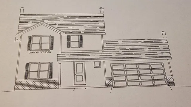 front view of a white building