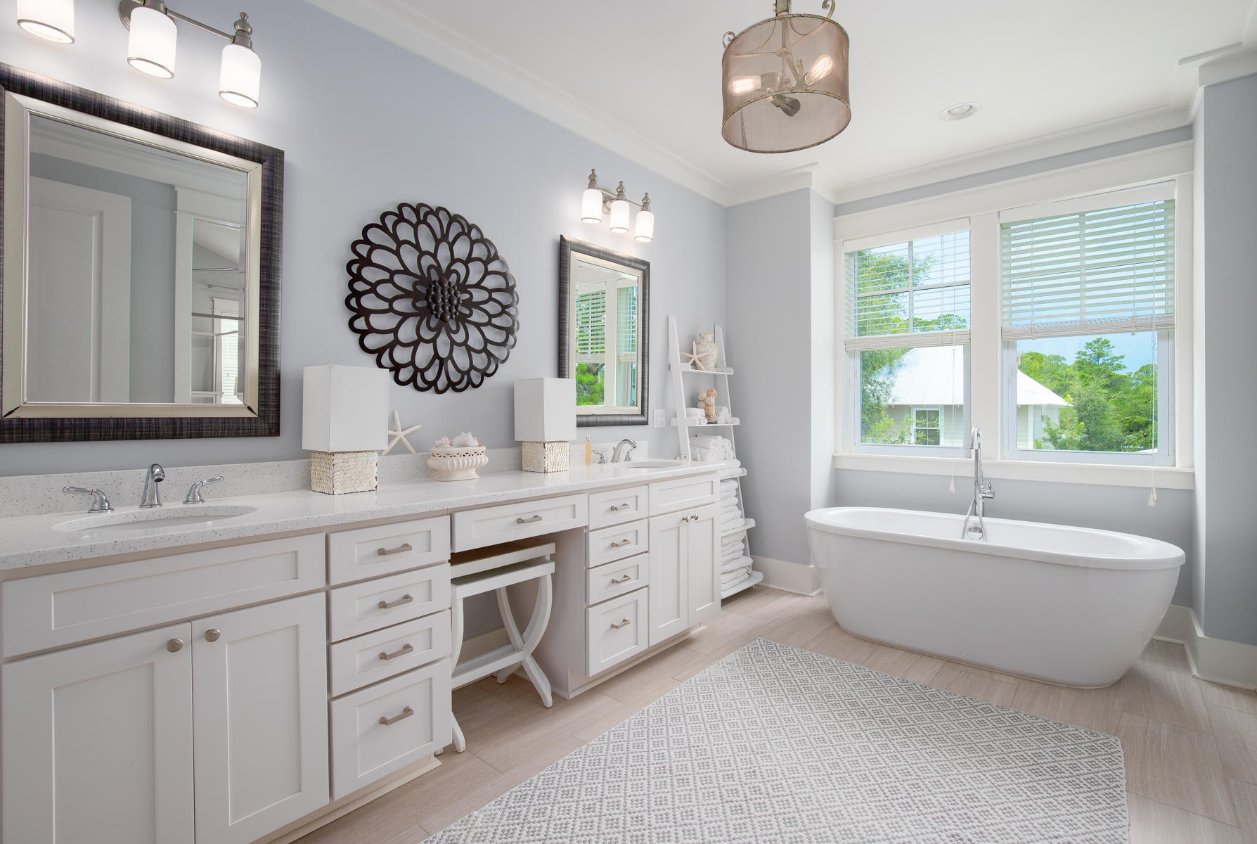 33 Pontchartrain North Santa Rosa Beach, FL 32459 - Photo 23 of 49 a spacious bathroom with double vanity a mirror a bathtub and window