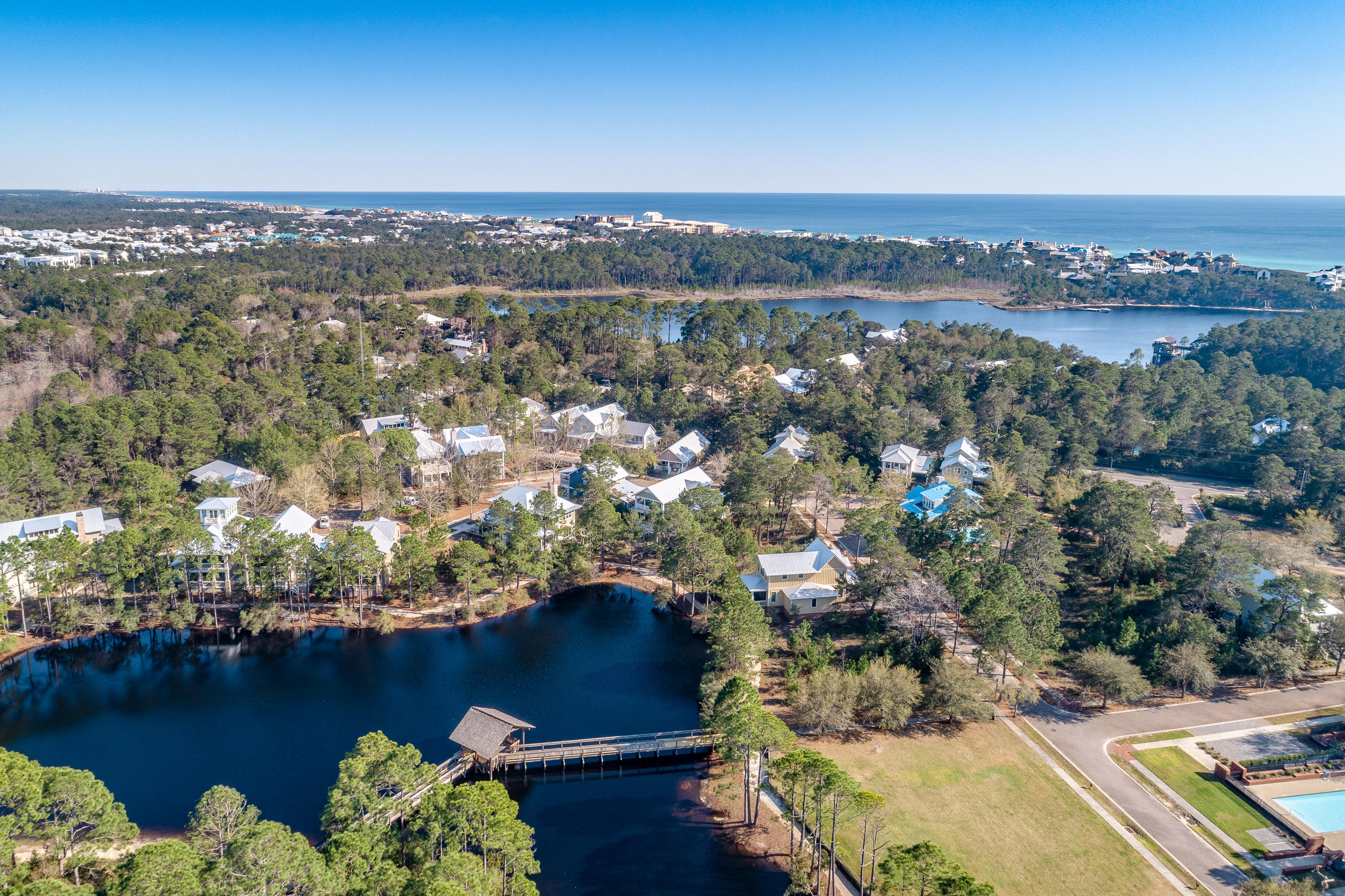 33 Pontchartrain North Santa Rosa Beach, FL 32459 - Photo 30 of 49 an aerial view of residential houses with outdoor space and river