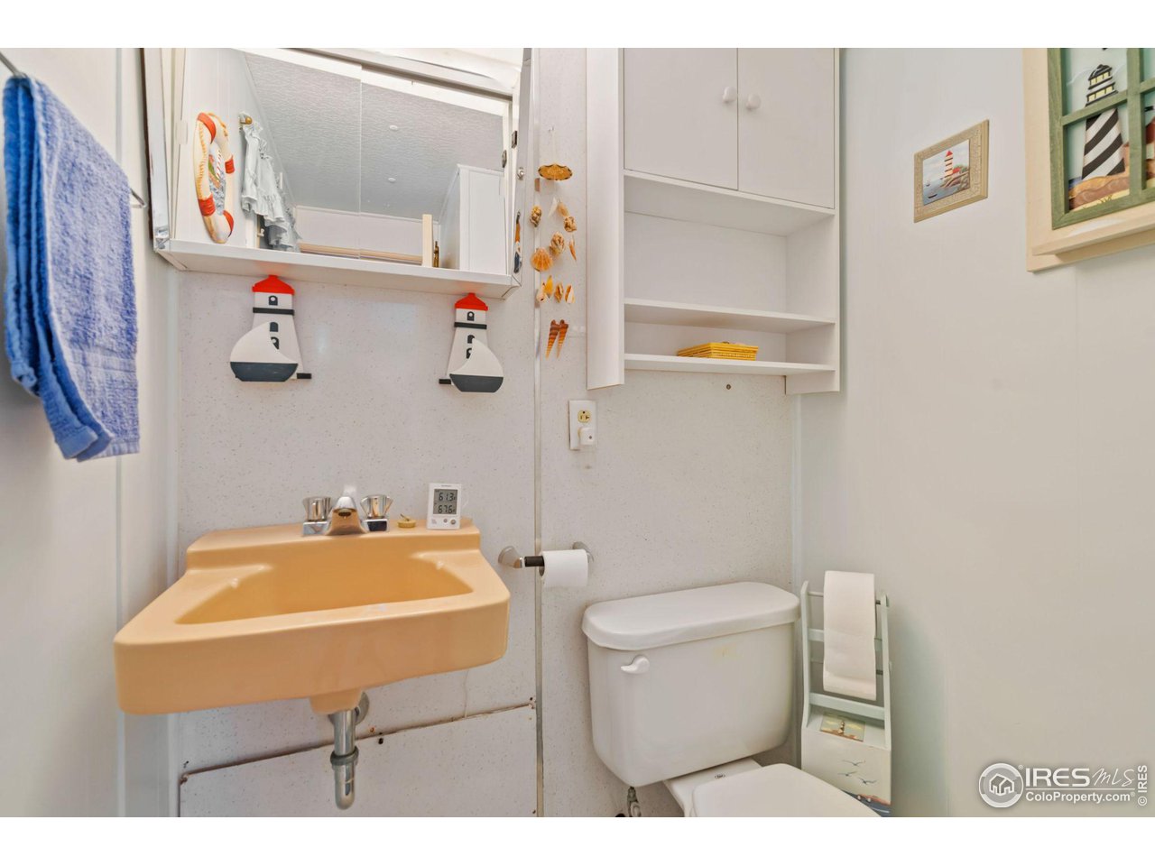 36 Comanche Circle Red Feather Lakes, CO 80545 - Photo 12 of 40 a bathroom with a sink a mirror and a toilet