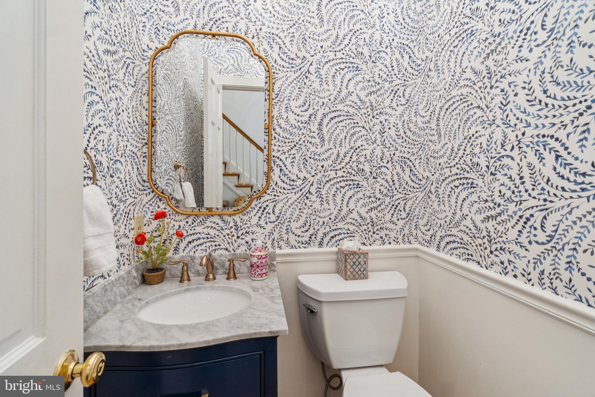 4406 Stanford Street Chevy Chase, MD 20815 - Photo 18 of 49 a bathroom with a sink and mirror with toilet