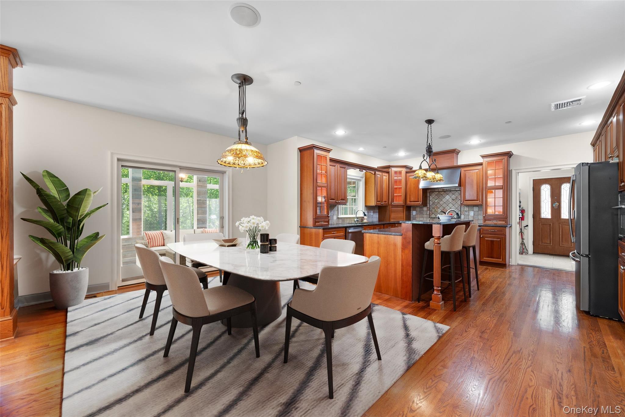 7 Farm Hollow Road Cornwall, NY 12553 - Photo 10 of 45 Dining space with light wood-type flooring and recessed lighting