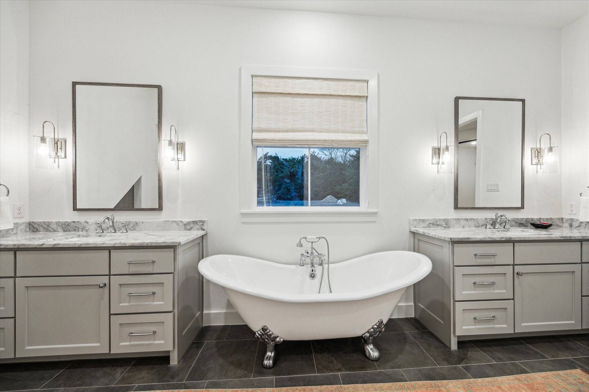 13167 Fm 389 Road Burton, TX 77835 - Photo 20 of 49 a bathroom with a granite countertop sink and a mirror