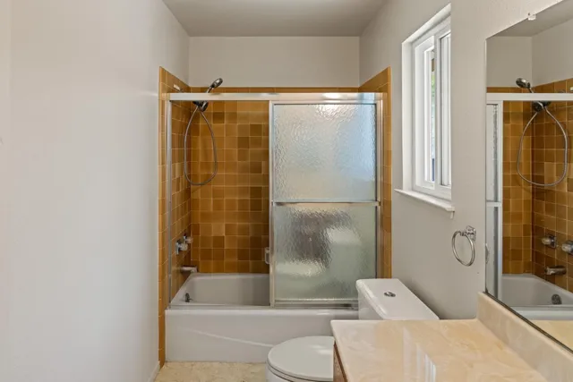 a view of a room with kitchen appliances