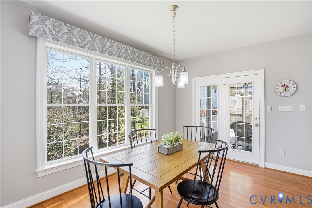 4649 Jennway Loop Moseley, VA 23120 - Photo 15 of 69 eat in kitchen, hardwoods, door to screened in por