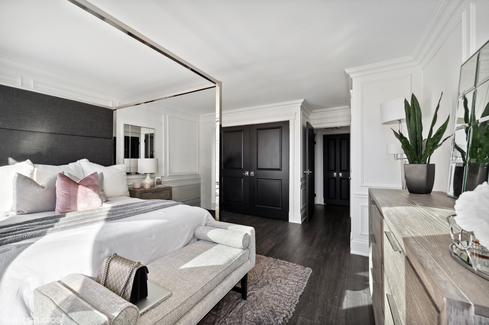 111 East Chestnut Street, Unit 26J Chicago, IL 60611 - Photo 18 of 23 a bed room with a bed and a television