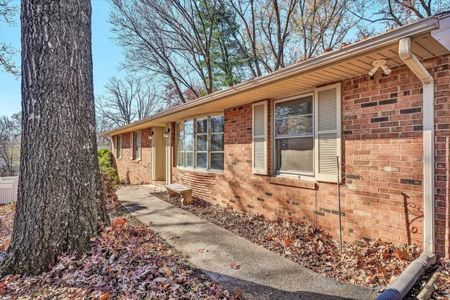 a view of a house with a tree in the background