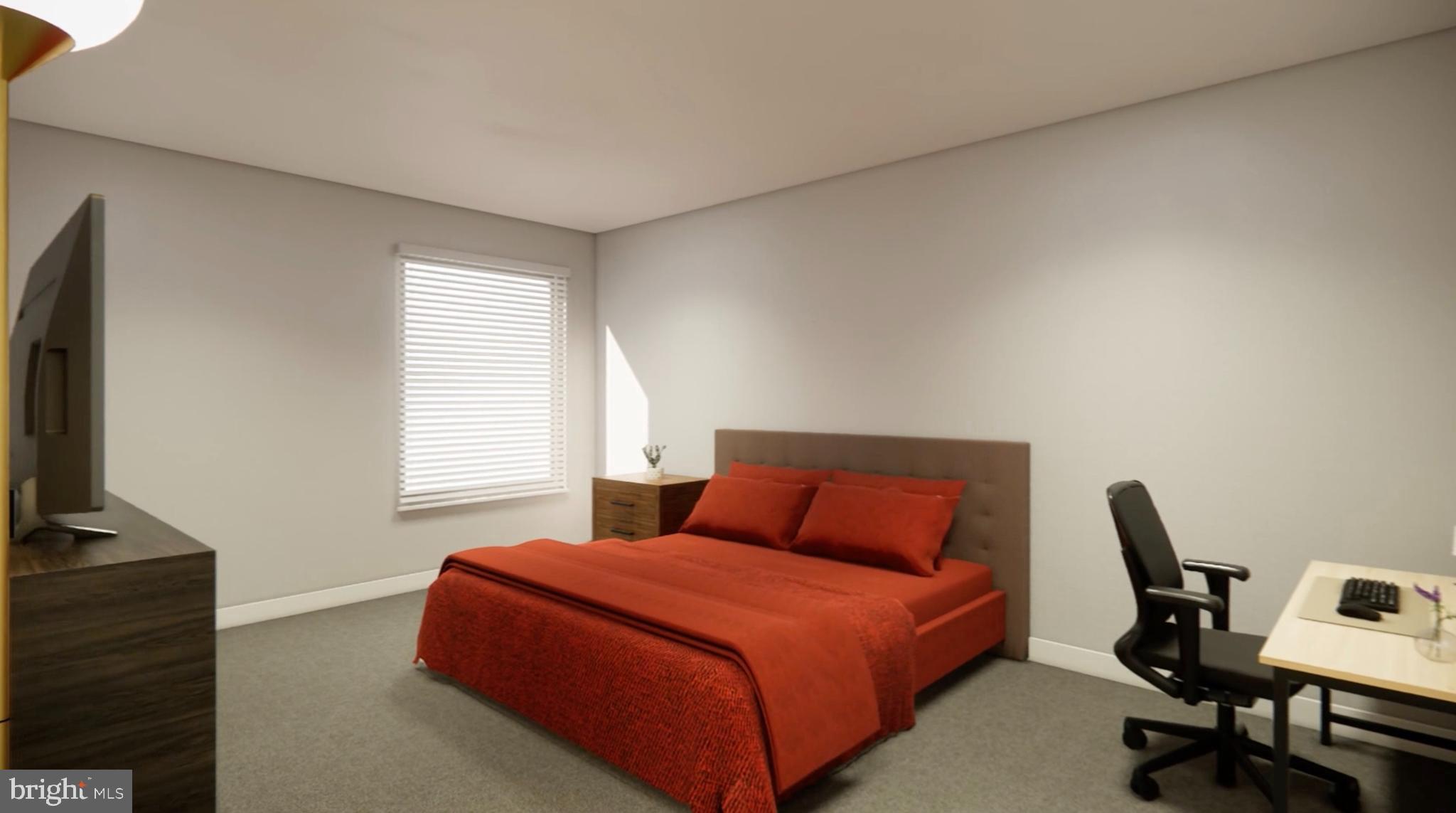 8007 Mandan Road, Unit 203 Greenbelt, MD 20770 - Photo 3 of 25 a bedroom with a bed tv and a window