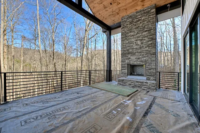 a balcony view with a outdoor space