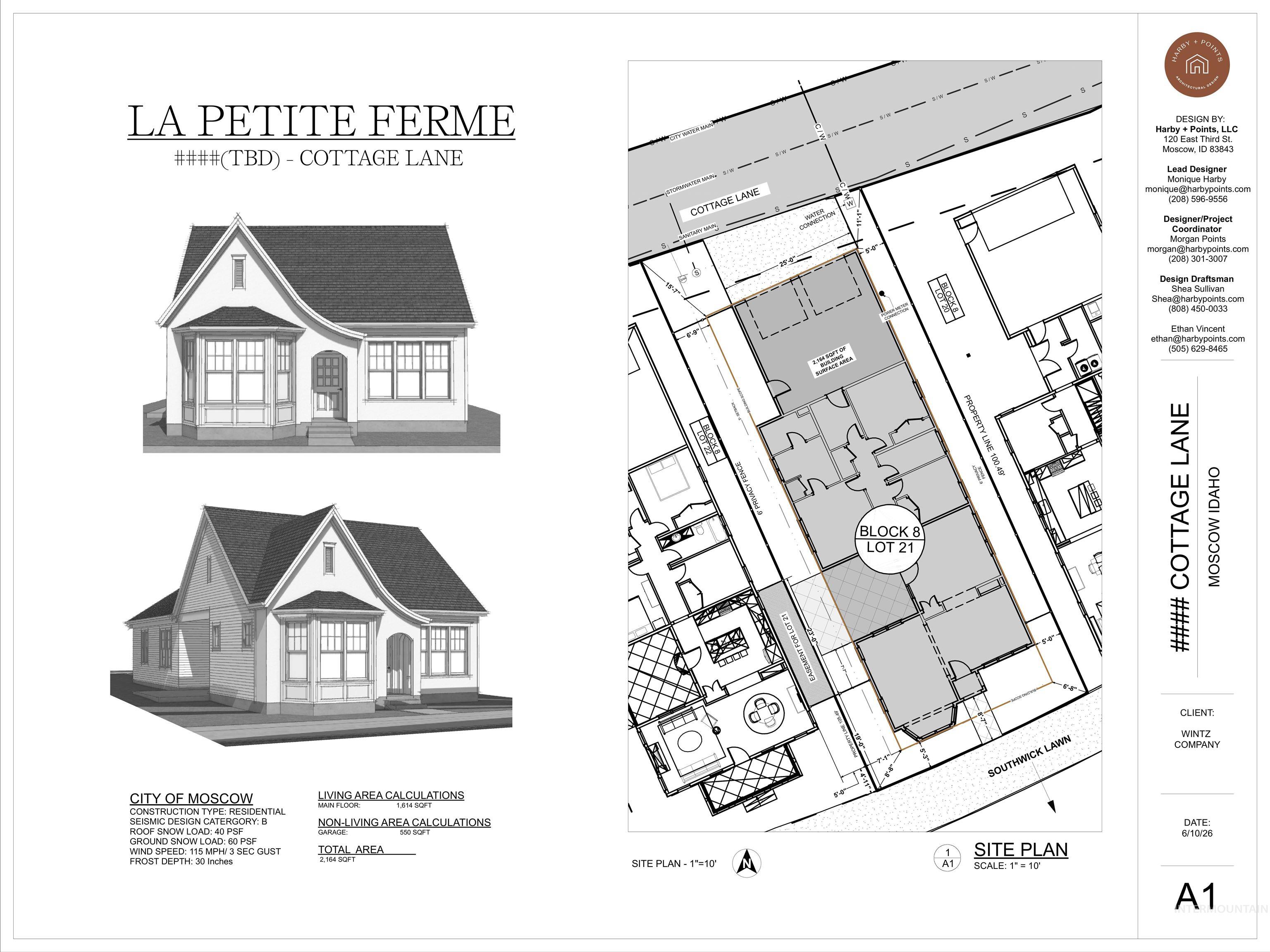 1463 Cottage Lane Moscow, ID 83843 - Photo 13 of 23 Site Plan. Depicting the property's layout, lot designation, and surrounding infrastructure