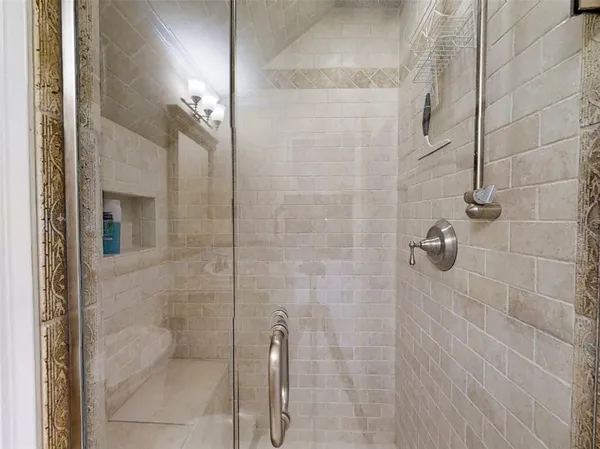 a bathroom with a shower