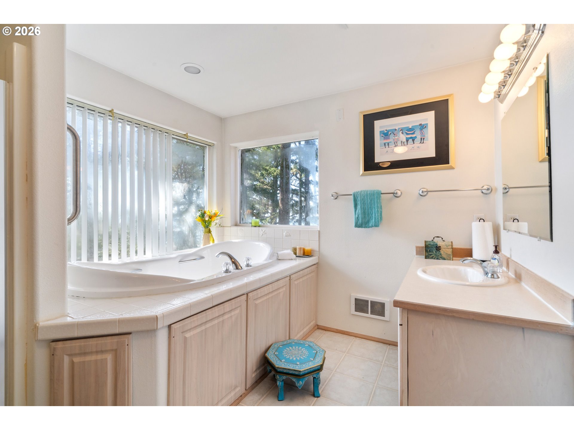 6095 Huckleberry Lane Oceanside, OR 97141 - Photo 24 of 48 a bathroom with a sink a toilet a window and a mirror