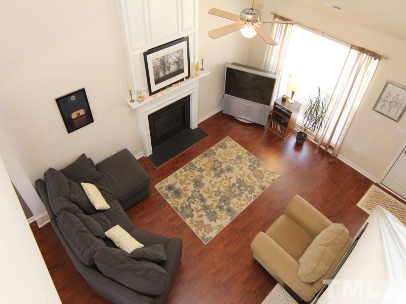 4822 Shallowbrook Trail Raleigh, NC 27616 - Photo 6 of 23 The view of the great room from above. The floors are gorgeous!