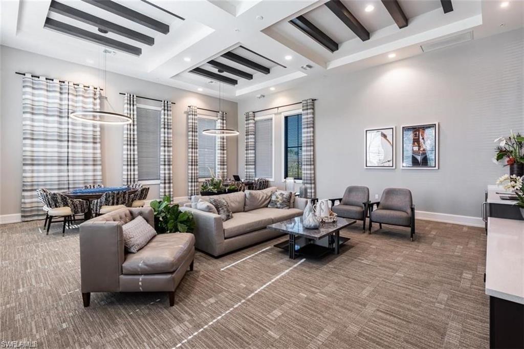 5265 Beckton Road Ave Maria, FL 34142 - Photo 31 of 35 Game room with coffered ceiling and recessed lighting