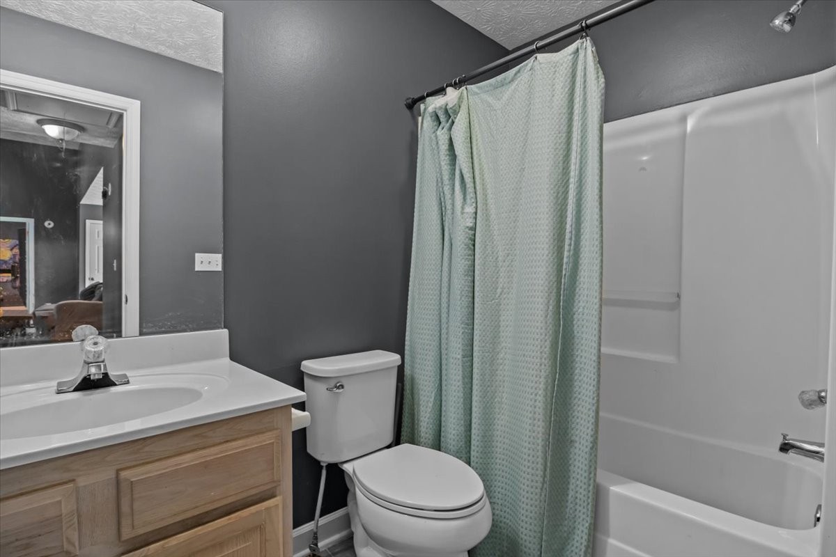 7173 New Hope Road Fairview, TN 37062 - Photo 22 of 31 a bathroom with a sink a toilet a mirror and shower