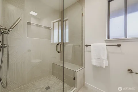 a bathroom with a shower