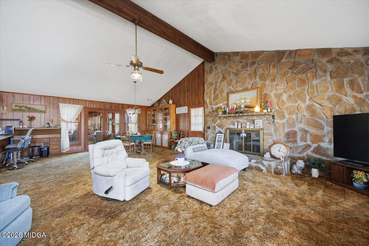 146 Mooring Road Hawkinsville, GA 31036 - Photo 17 of 64 a living room with fireplace furniture and a flat screen tv