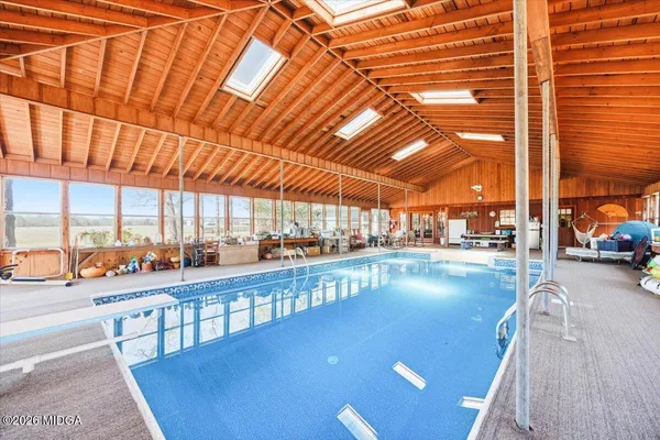 an aerial view of mountain with outdoor space