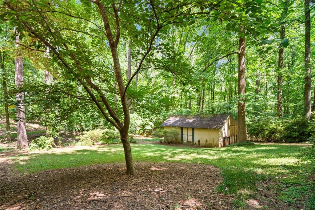 1996 Thomas Road Canton, GA 30115 - Photo 43 of 48 a view of a backyard with large trees