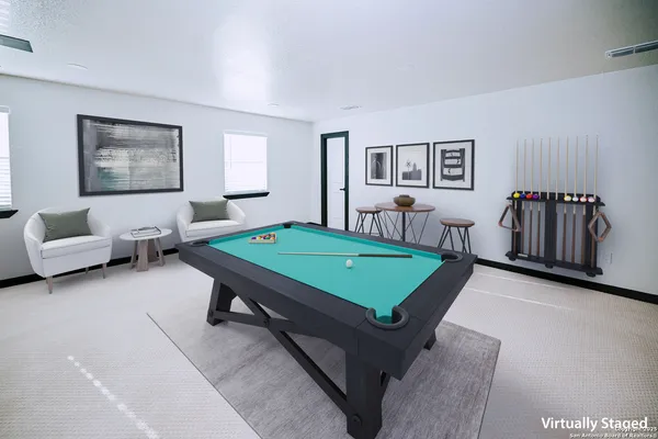 a room with furniture and a window