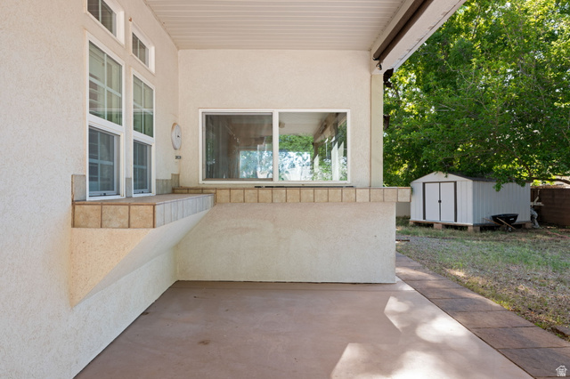 20 Valley Road Leeds, UT 84746 - Photo 39 of 57 Covered patio with a smooth concrete surface and a stucco exterior