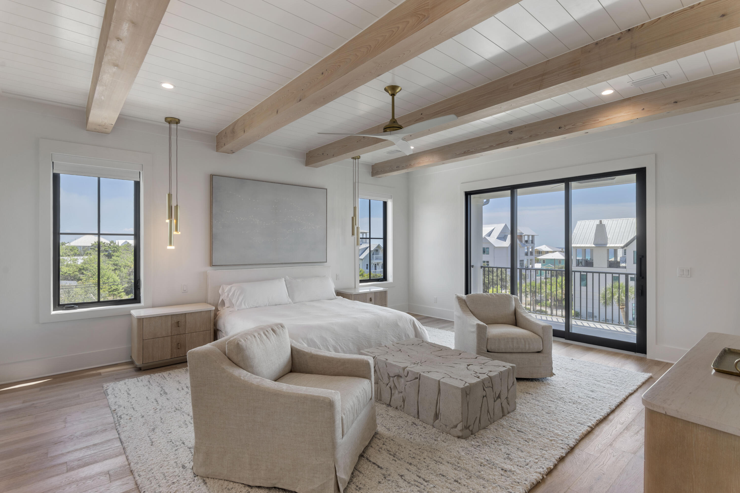 140 South Wall Street Inlet Beach, FL 32461 - Photo 65 of 82 a bedroom with furniture and a large window