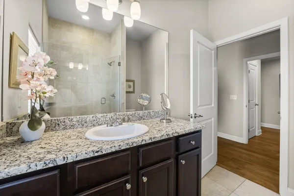 a bathroom with a shower