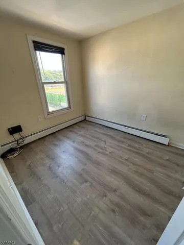 an empty room with a workbench