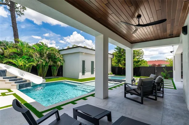 a living room with furniture