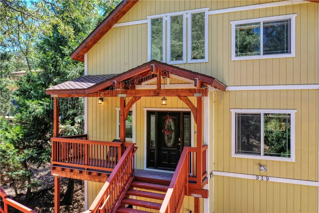 a view of a house with a porch