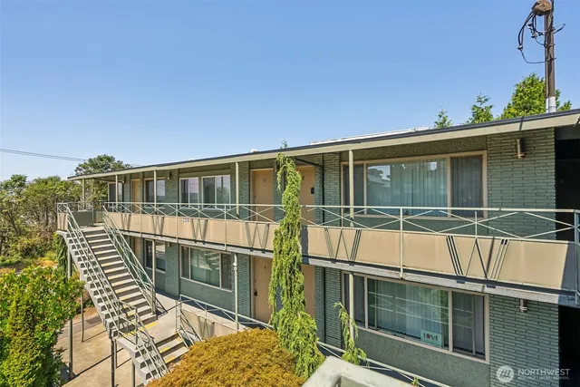 a view of a house with a balcony