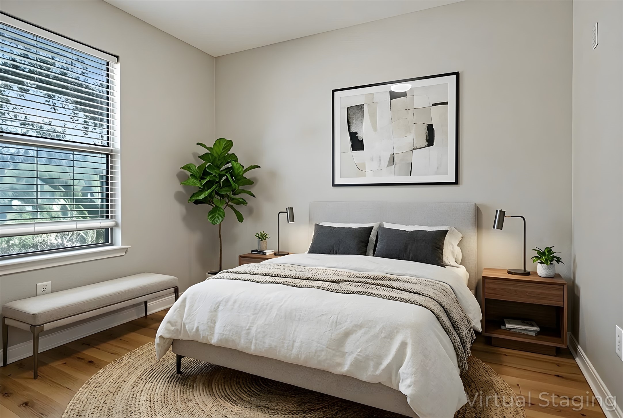 3630 Avalon Castle Drive Spring, TX 77386 - Photo 8 of 39 a bedroom with a bed painting on wall and a potted plant