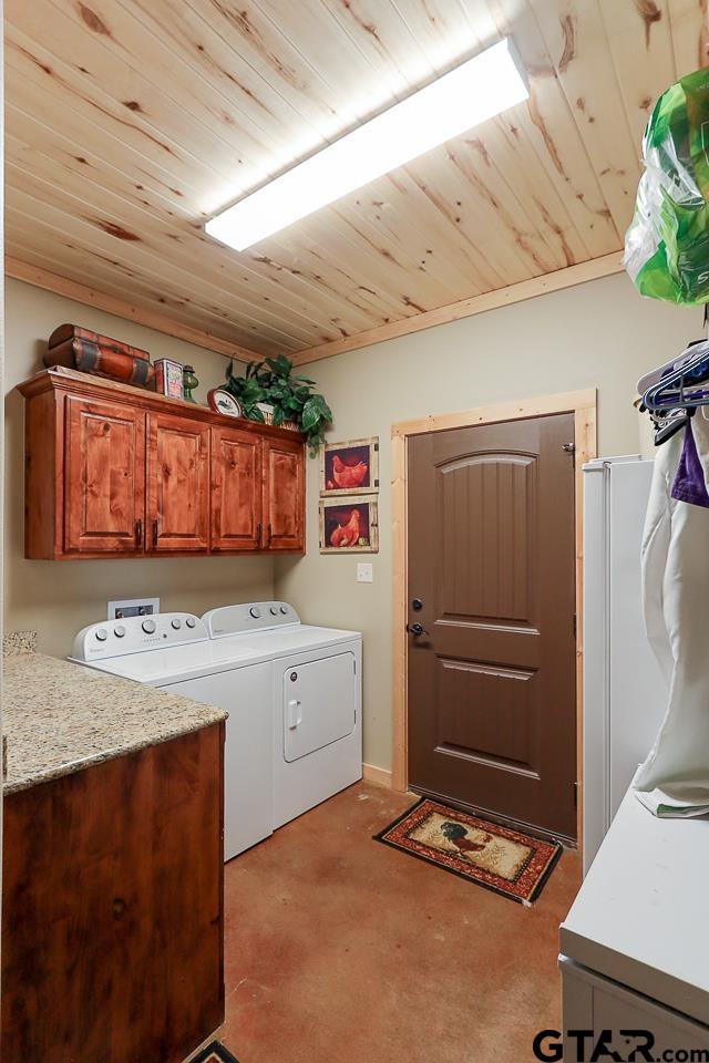 4450 Southwest County Road 3010 Mount Vernon, TX 75457 - Photo 17 of 39 a kitchen with a refrigerator and a stove